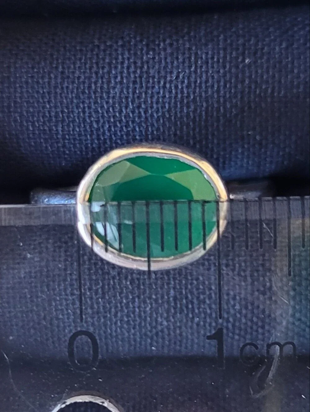 Green Onyx/Sterling Silver Ring, Size 7.5